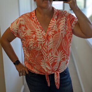 Old Navy Printed Tie-Hem Resort Shirt